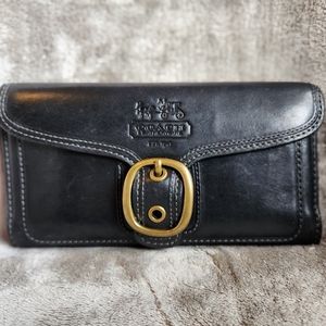 COACH WALLET BLACK LEATHER